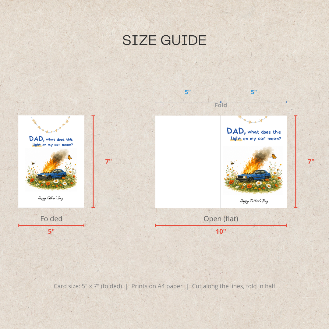 Funny Printable Father's Day Card (Digital Download)