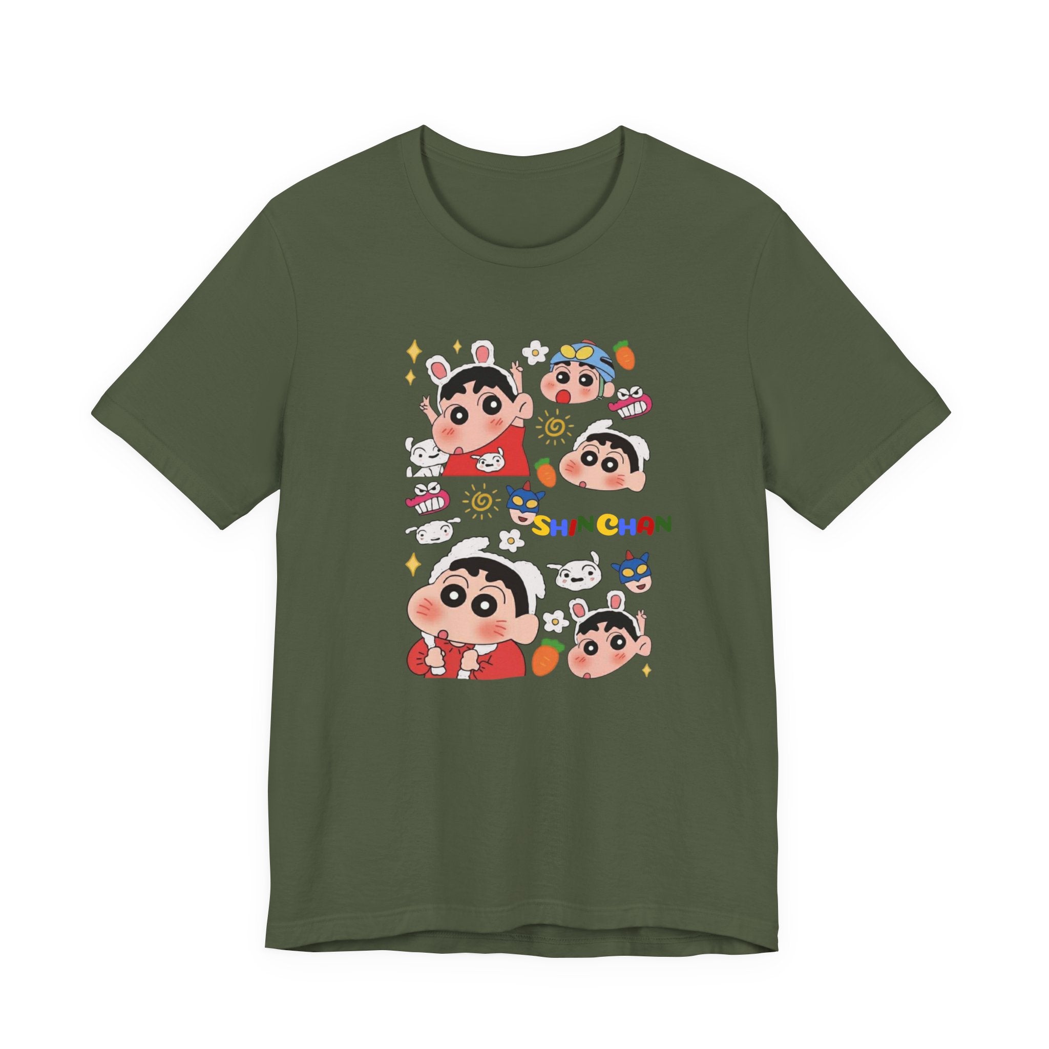 Shin Chan Cartoon Collage Tee — Cute Anime Character Graphic T-Shirt