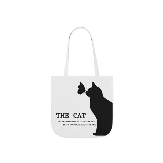 The Cat & Butterfly Tote Bag - Inspirational Minimalist Shoulder Bag (13x13)