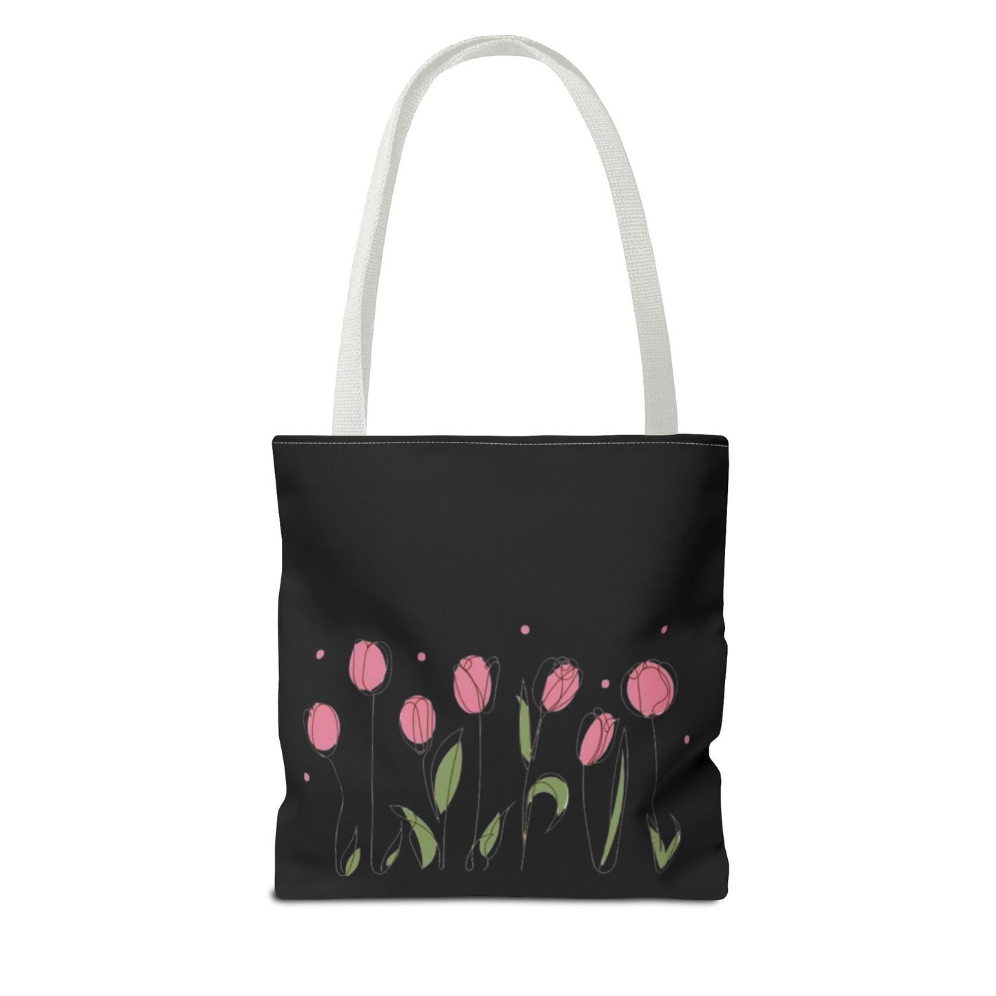 Bloom Brightly Tote Bag - Pink Tulip Floral Shoulder Bag (13x13)