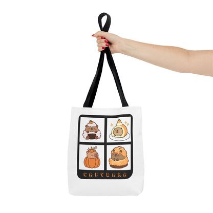 Capybara Foodie Tote Bag - Cute Kawaii Shoulder Bag (13x13)