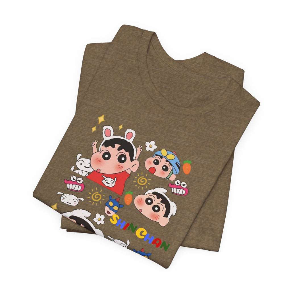 Shin Chan Cartoon Collage Tee — Cute Anime Character Graphic T-Shirt