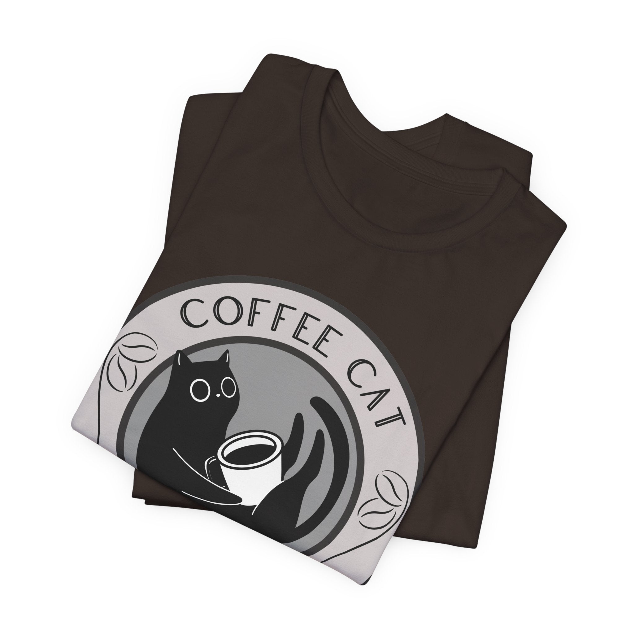 Coffee Cat Mellow T-Shirt | Cat Coffee Logo Tee