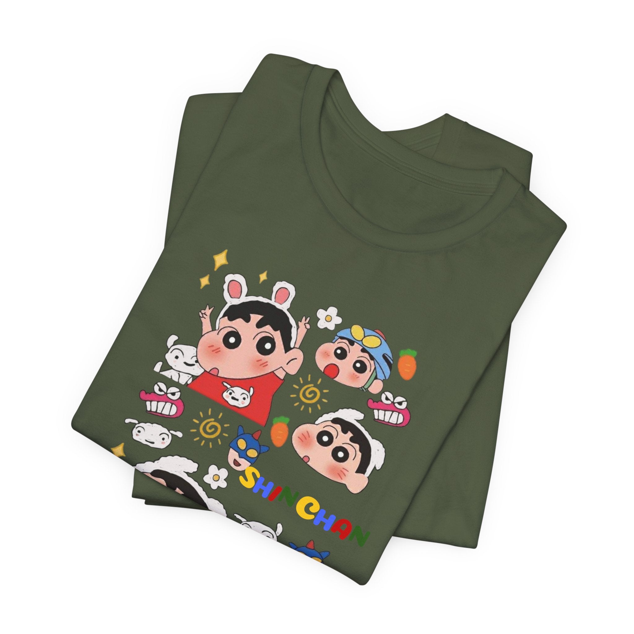 Shin Chan Cartoon Collage Tee — Cute Anime Character Graphic T-Shirt