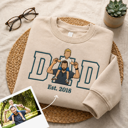 Custom Photo Embroidered Dad Apparel (Sweaters)