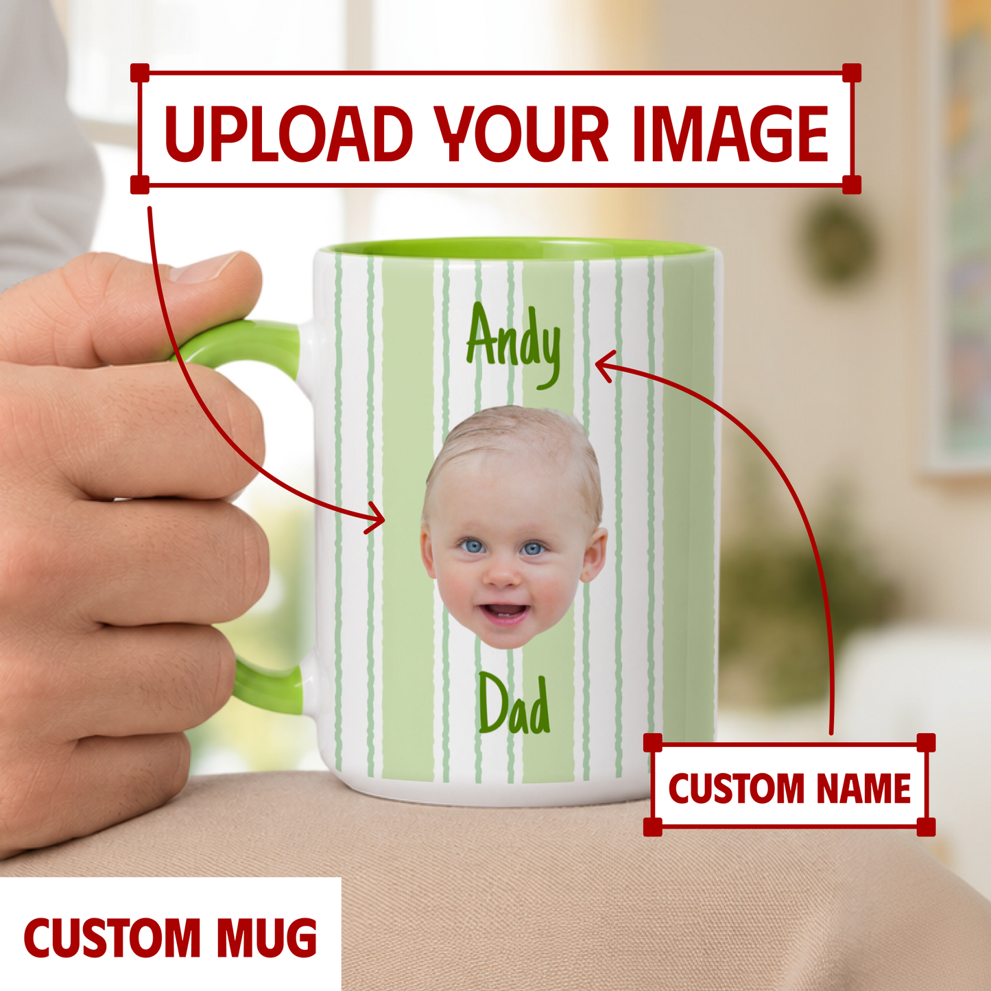 Custom Photo Accent Coffee Mug