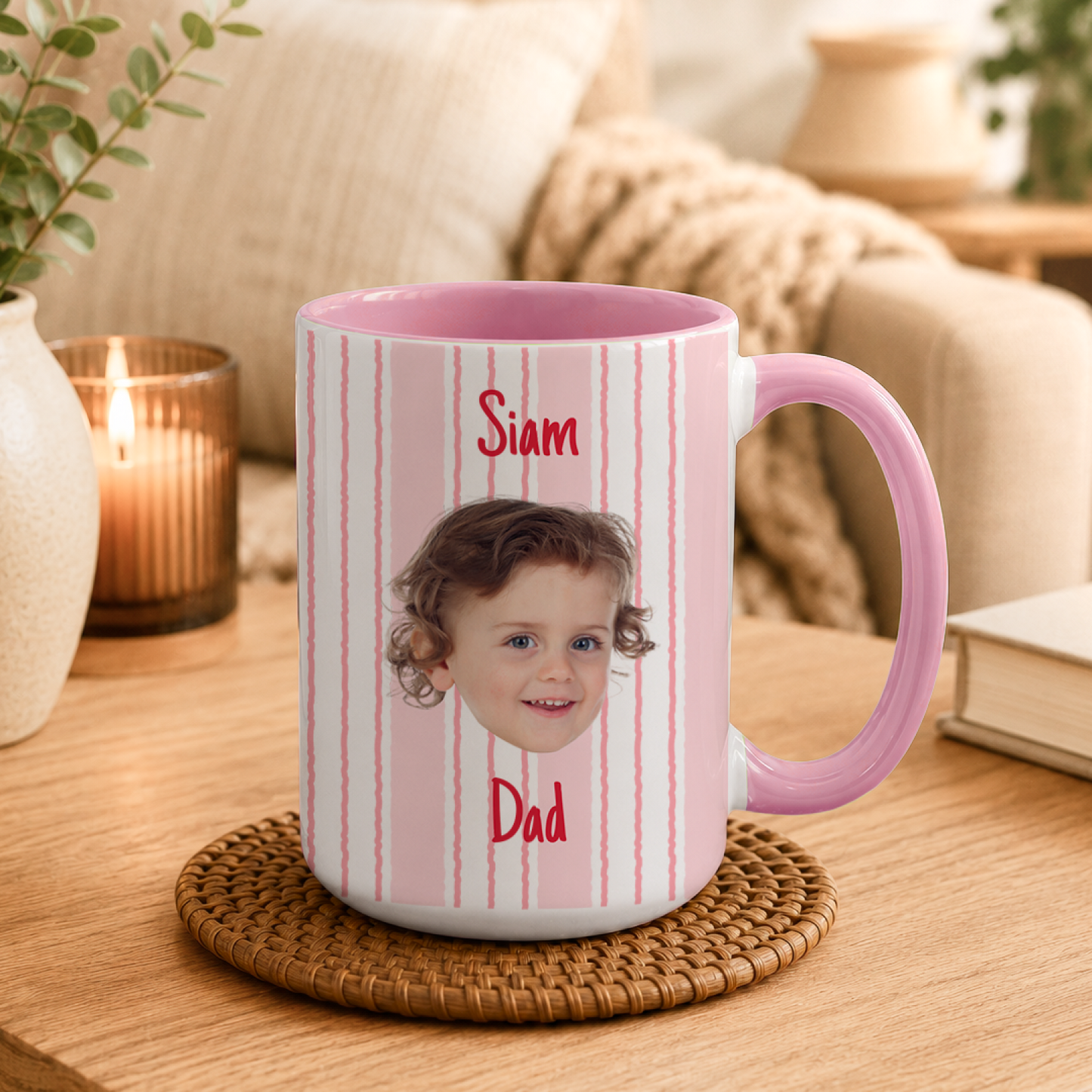 Custom Photo Accent Coffee Mug