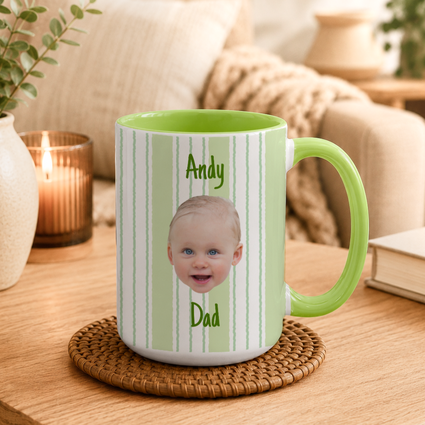 Custom Photo Accent Coffee Mug