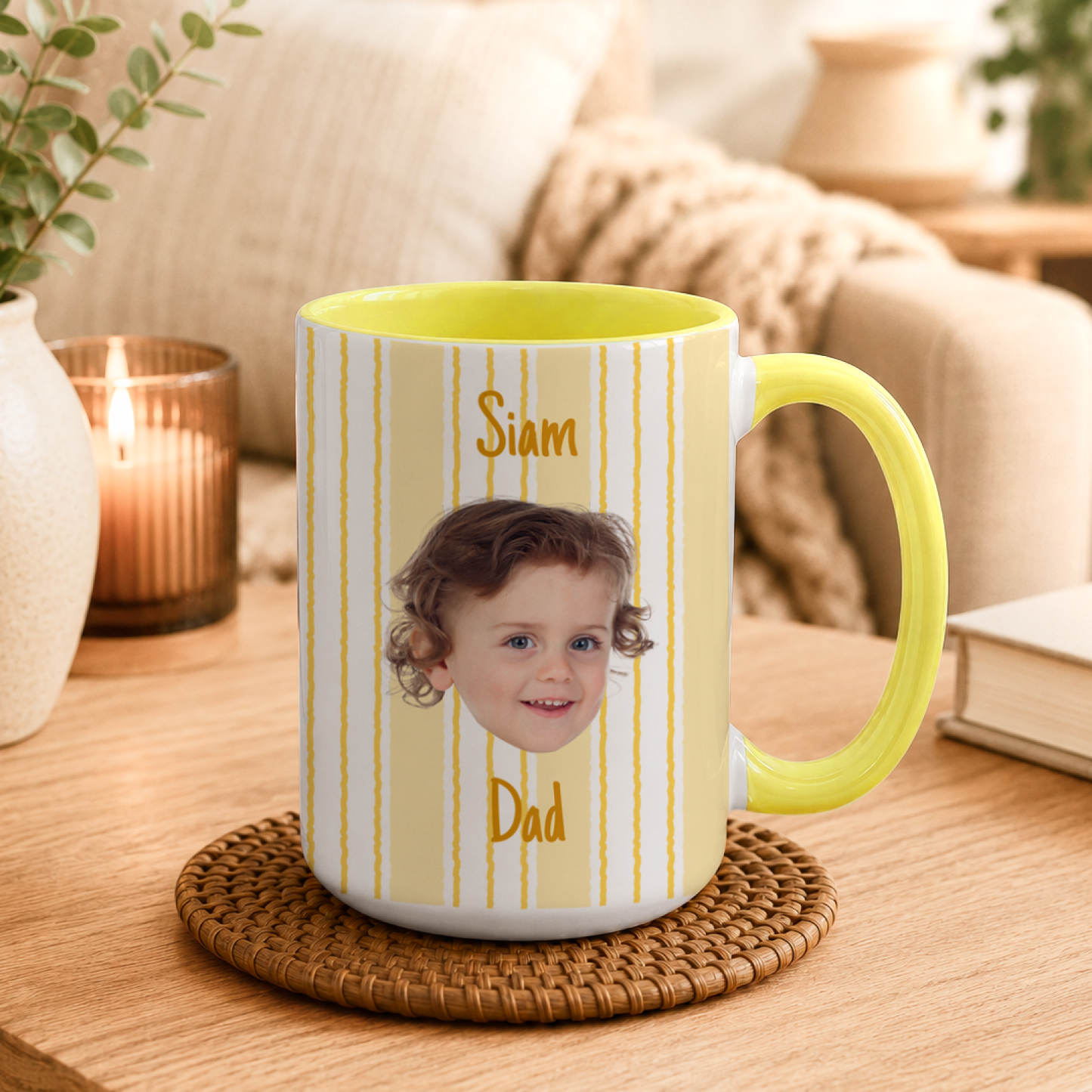 Custom Photo Accent Coffee Mug