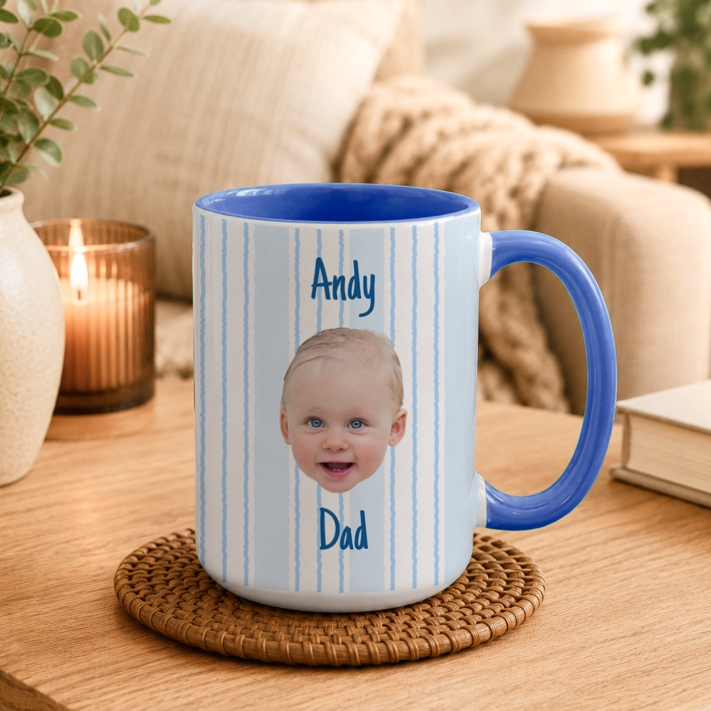 Custom Photo Accent Coffee Mug