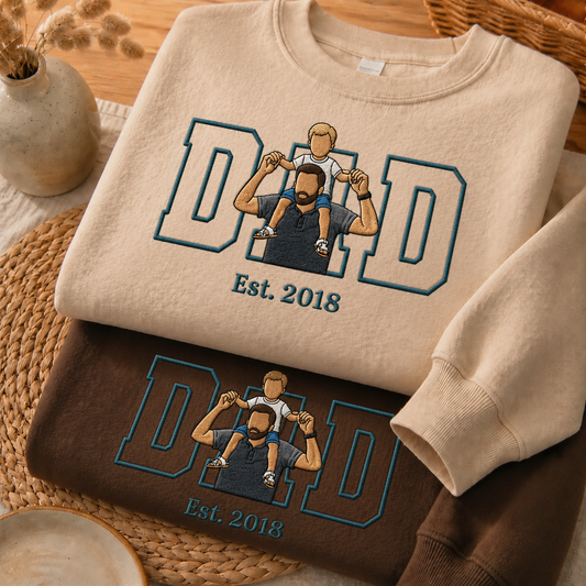Custom Photo Embroidered Dad Apparel (Sweaters)