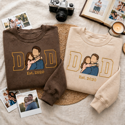 Custom Photo Embroidered Dad Apparel (Sweaters)