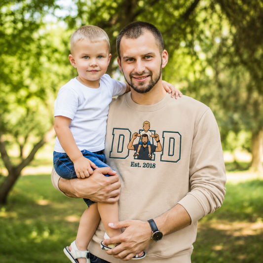 Custom Photo Embroidered Dad Apparel (Sweaters)