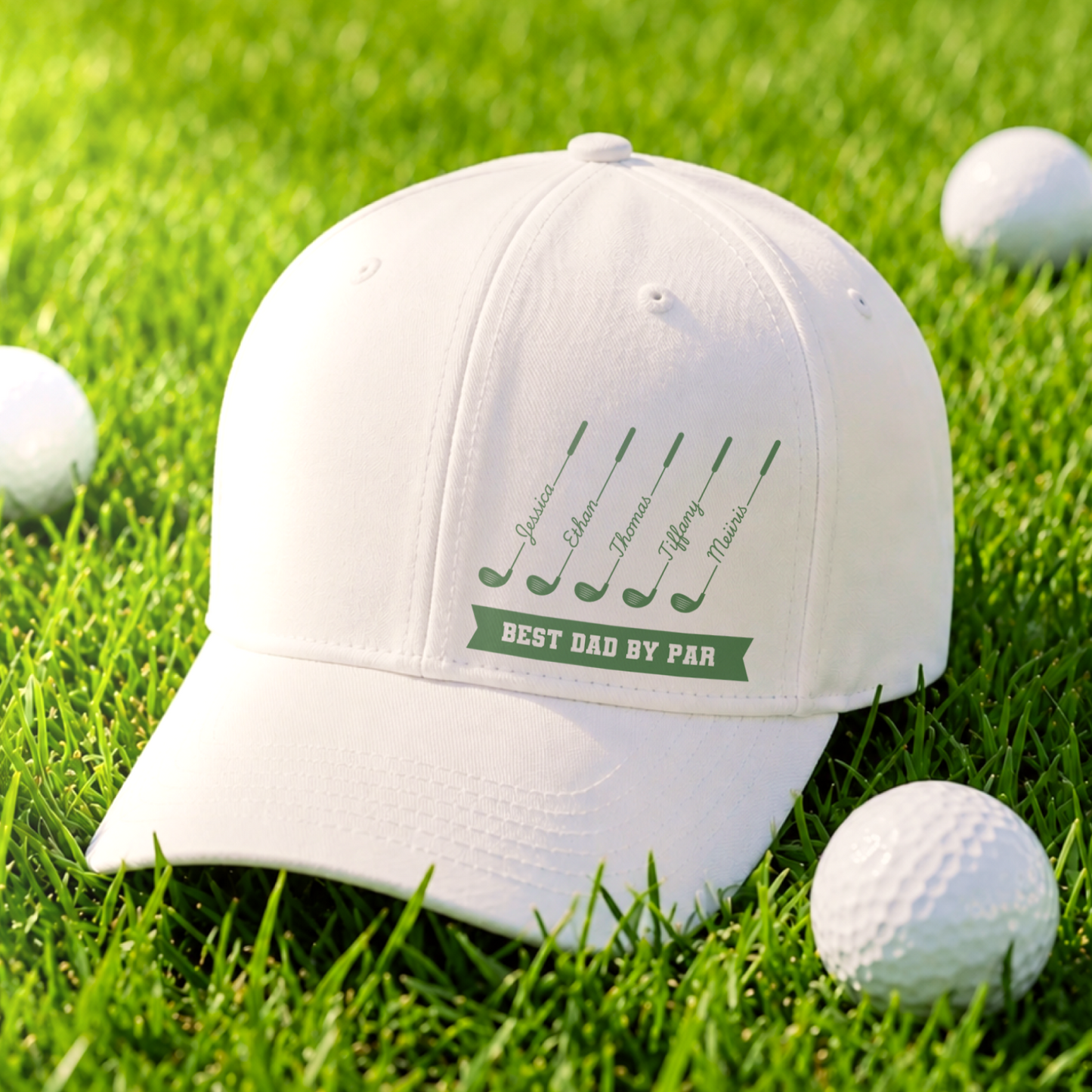 Custom "Best Dad By Par" Golf Embroidered Hat
