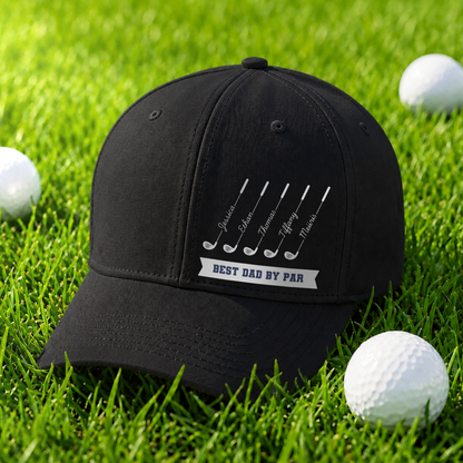 Custom "Best Dad By Par" Golf Embroidered Hat