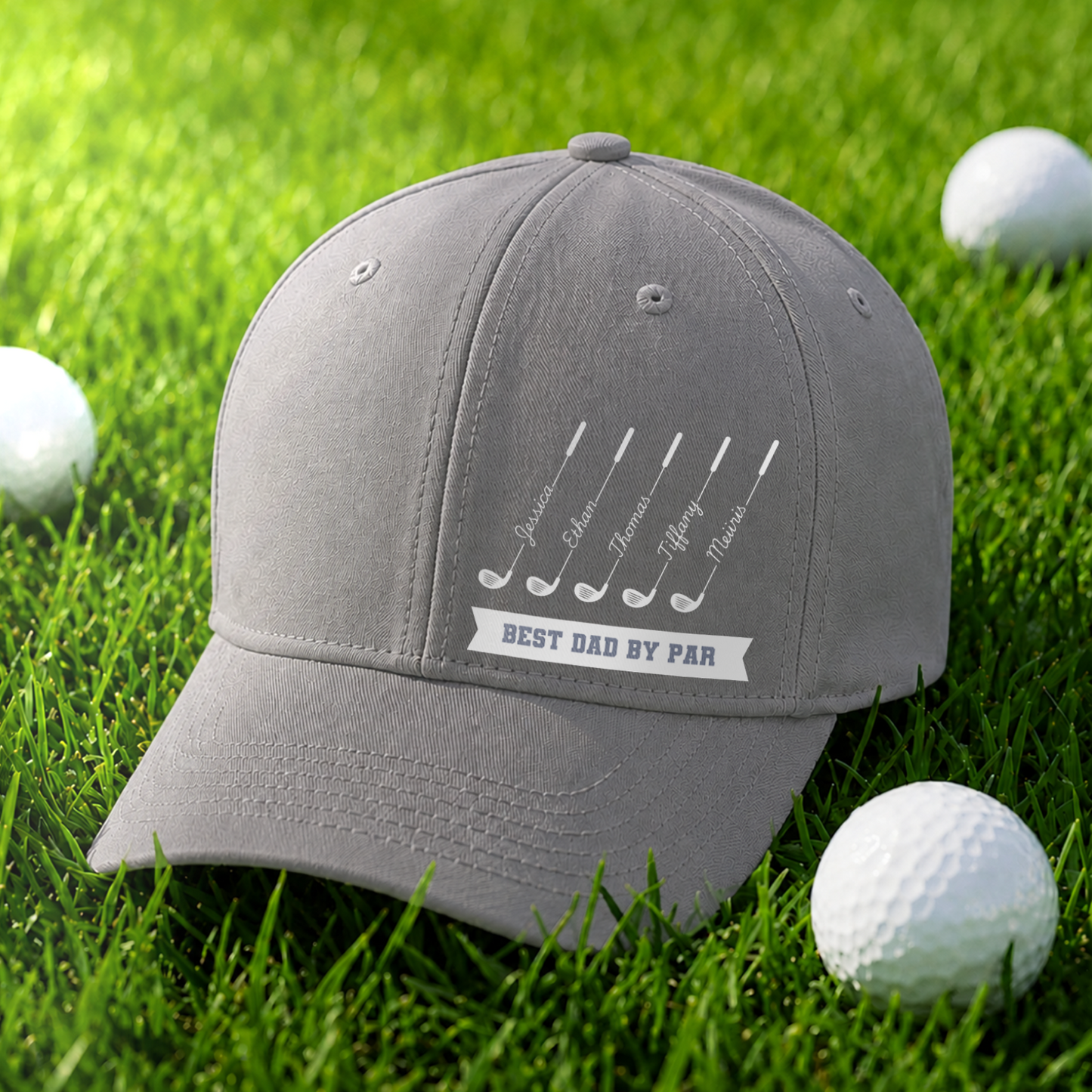 Custom "Best Dad By Par" Golf Embroidered Hat