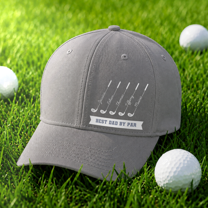 Custom "Best Dad By Par" Golf Embroidered Hat