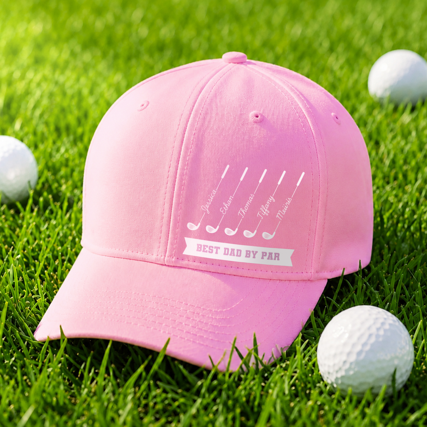 Custom "Best Dad By Par" Golf Embroidered Hat