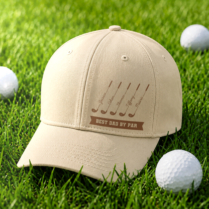 Custom "Best Dad By Par" Golf Embroidered Hat