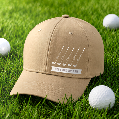 Custom "Best Dad By Par" Golf Embroidered Hat