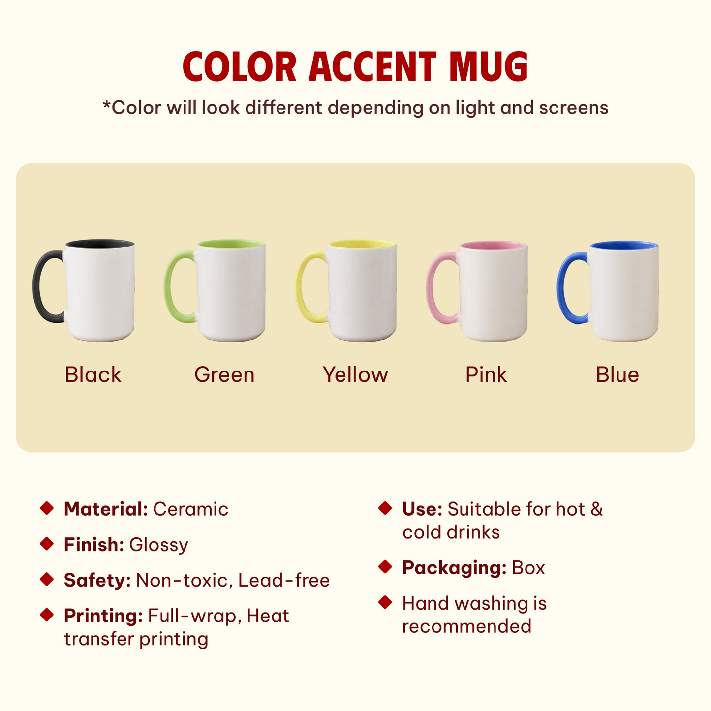 Custom Photo Accent Coffee Mug
