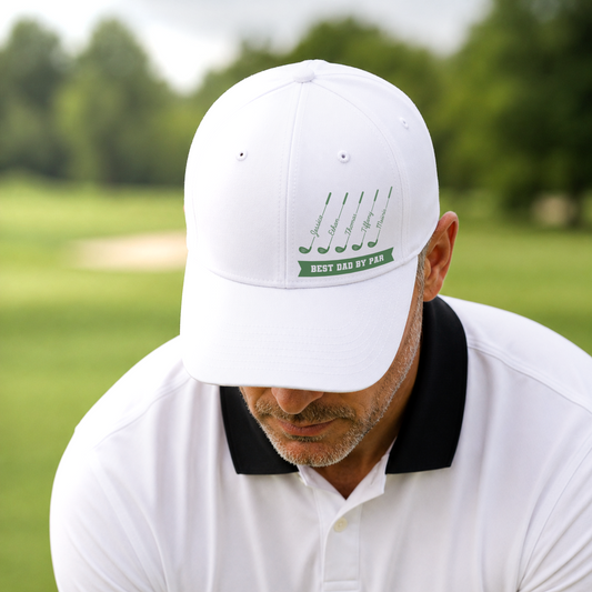 Custom "Best Dad By Par" Golf Embroidered Hat