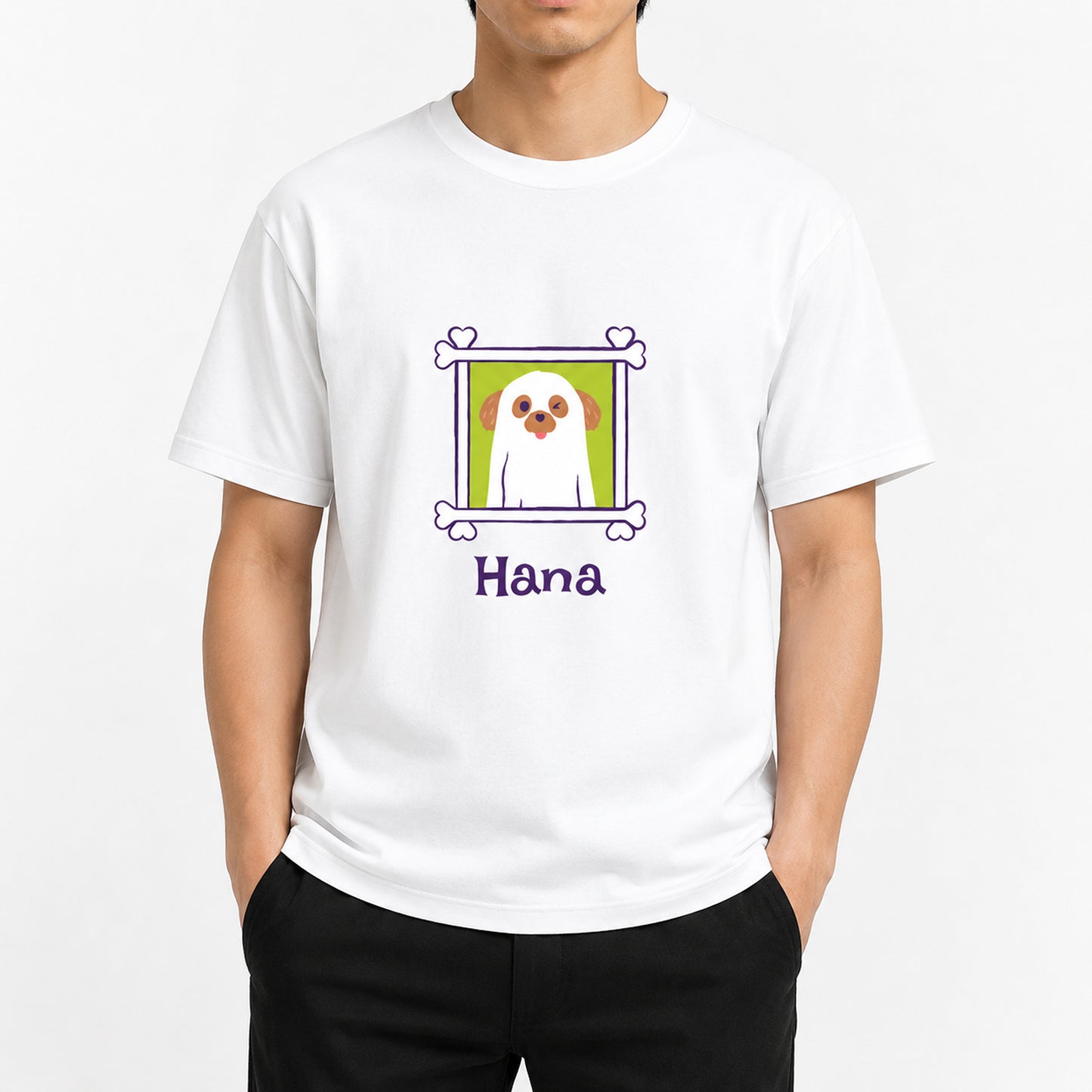 Custom Ghost Dog Shirt – Personalized Pet Photo Halloween Tee, Bella Canvas 3001