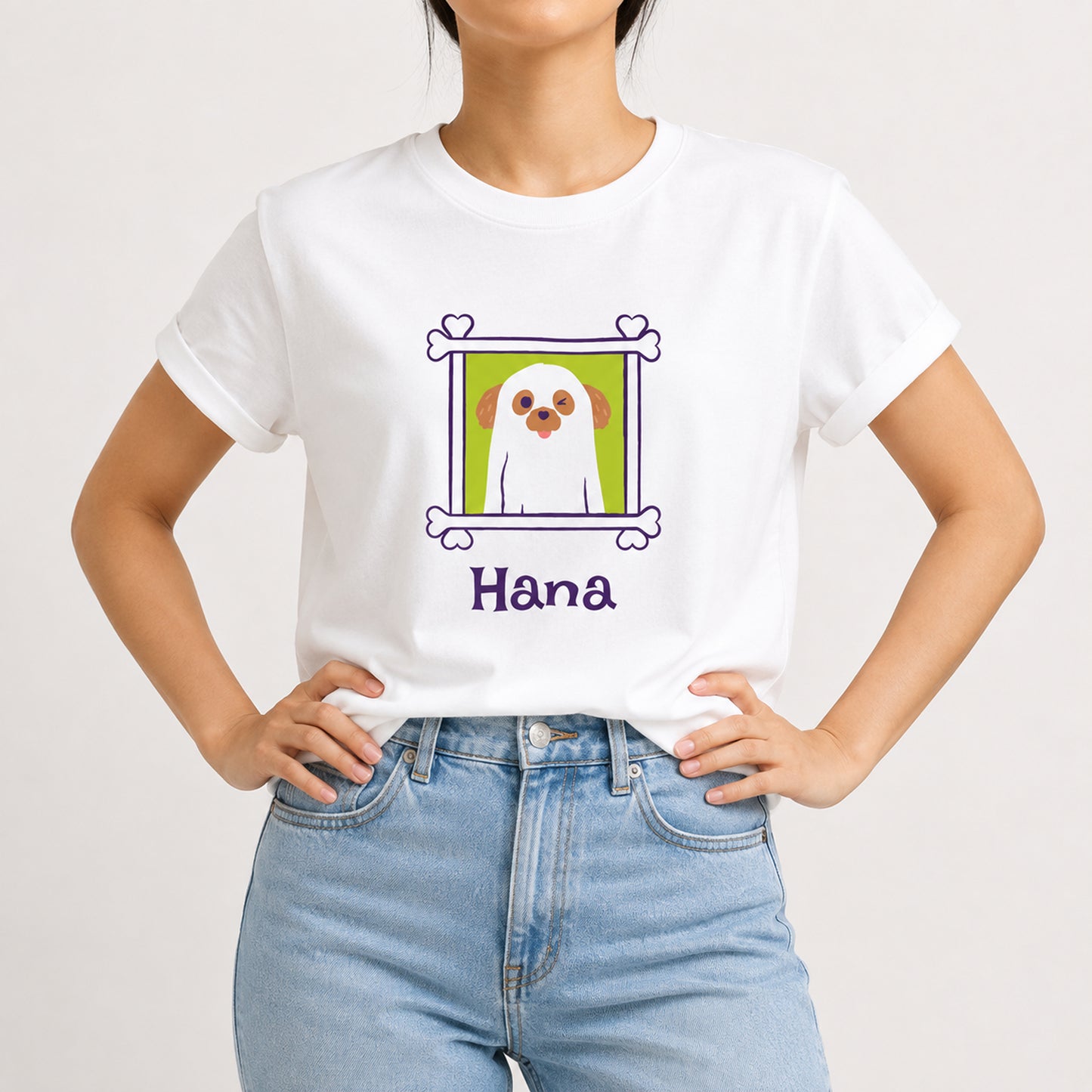 Custom Ghost Dog Shirt – Personalized Pet Photo Halloween Tee, Bella Canvas 3001